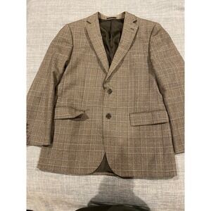 Mantoni Milan Italy Mens Plaid Wool Blazer Sport Coat Jacket Super 140s 42R